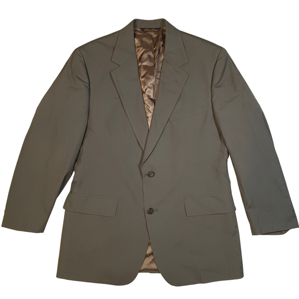 Brooks Brothers Mens Olive Green 2 Button Blazer Sport Coat Size 41 Reg USA Made